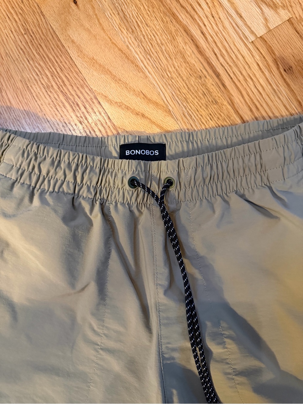 Bonobos Tan Swim Trunks with Black Drawstring - Picture 2 of 8
